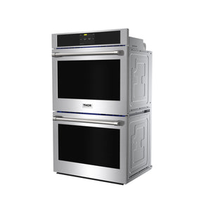 THOR Kitchen 30" 9.6 cu. ft. Professional Electric Double Wall Oven with Air Fry and Self-Clean in Stainless Steel, TEW30ED