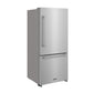 THOR Kitchen 30" 17.9 cu. ft. Bottom Freezer Refrigerator in Stainless Steel, TRF3017BF