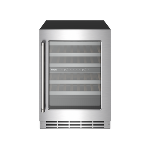 THOR Kitchen 24" 4.9 cu. ft. 46 Bottle Dual Zone Wine Cooler with LED Lights, TWC24UD