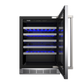 THOR Kitchen 24" 4.9 cu. ft. 46 Bottle Single Zone Wine Cooler with LED Lights, TWC24US