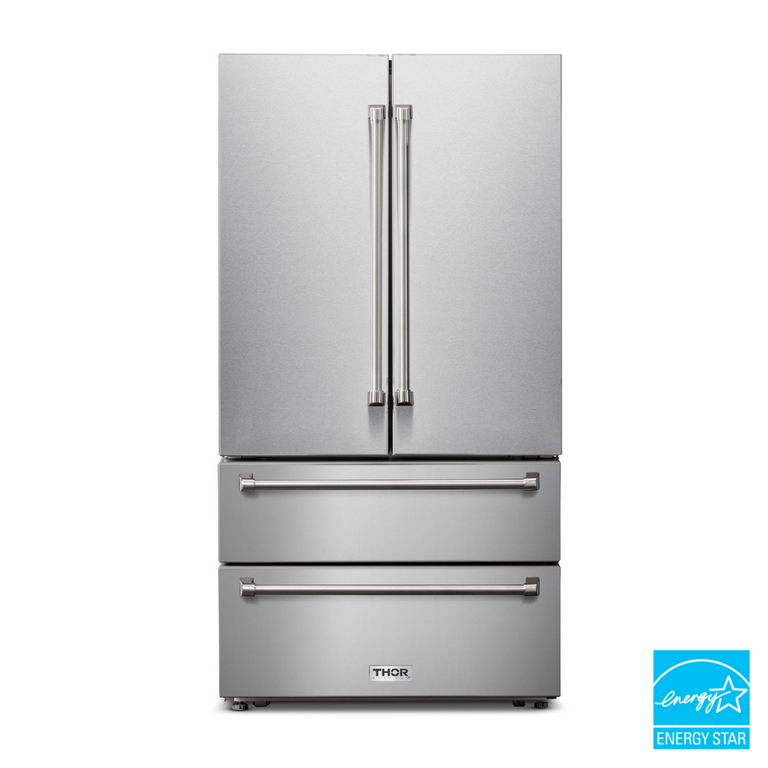 Thor Contemporary Package - 36" Gas Range, Refrigerator, Dishwasher and Wine Cooler, Thor-AP-ARG36LP-B80