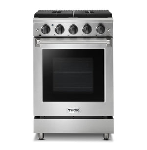THOR Kitchen Package - 24" Propane Gas Range and Over-The-Range Microwave, AP-LRG2401ULP-1