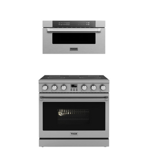 THOR Contemporary Package - 36" Electric Range and 30" Microwave Drawer, THOR-AP-ARE36-C8