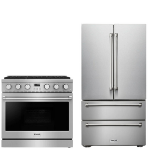 THOR Contemporary Package - 36" Gas Range and Refrigerator, THOR-AP-ARG36-A5