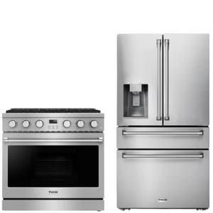 THOR Contemporary Package - 36" Gas Range and Refrigerator, THOR-AP-ARG36-A6
