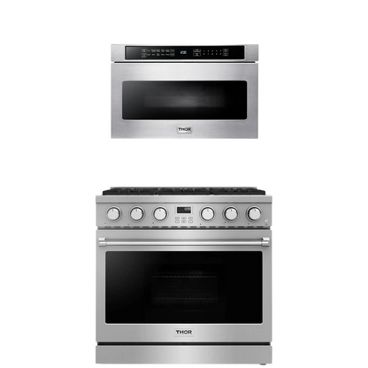 THOR Contemporary Package - 36" Gas Range and Microwave, THOR-AP-ARG36-A7