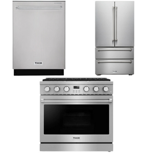 THOR Contemporary Package - 36" Gas Range, Refrigerator and Dishwasher, THOR-AP-ARG36LP-B25