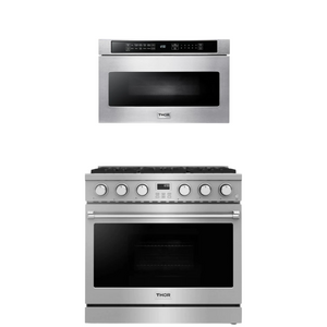 THOR Contemporary Package - 36" Gas Range and Microwave, THOR-AP-ARG36LP-B7