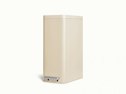 Caraway 45L Slim Step Trash Can in Cream