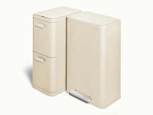 Caraway Trash & Recycling Duo (Rectangular) in Cream