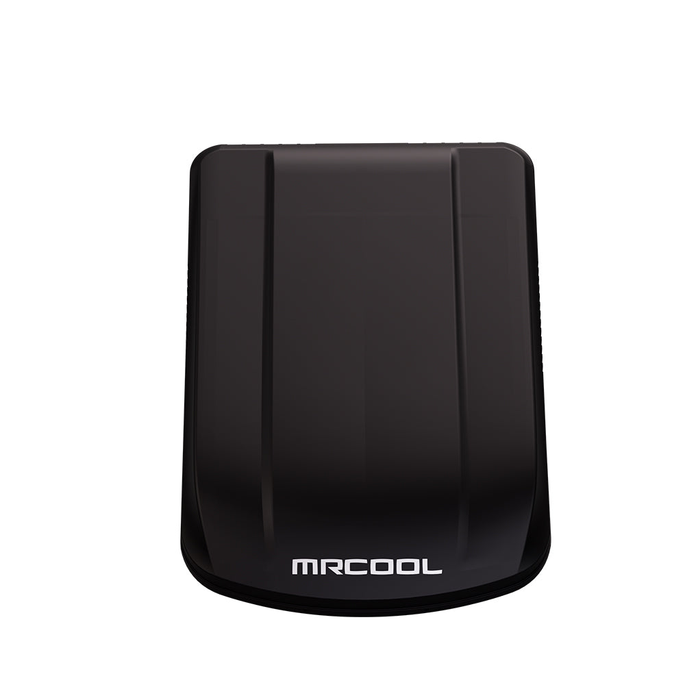 MRCOOL TravelCool 15,000 BTU RV heat pump, black - top view