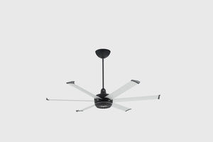 Big Ass Fans 60" Turbo6 Ceiling Fan with Brushed Silver Blades and Black Finish