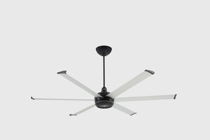 Big Ass Fans 72" Turbo6 Ceiling Fan with Brushed Silver Blades and Black Finish