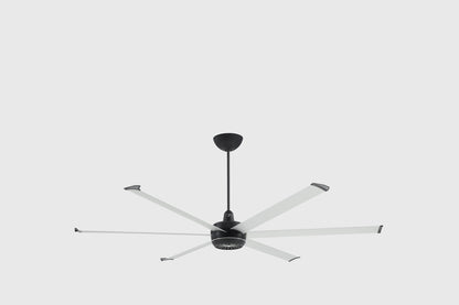 Big Ass Fans 84" Turbo6 Ceiling Fan with Brushed Silver Blades and Black Finish