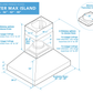 36 Inch Island Range Hood 1200 CFM - VICTORY Twister MAX Island