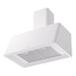 ILVE Nostalgie II 30-Inch Chimney Wall-Mount Ducted Range Hood, 600 CFM, White, UAG30WH