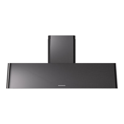 ILVE Nostalgie II 60-Inch Chimney Wall-Mount Ducted Range Hood, 850 CFM, Glossy Black, UAG60BK