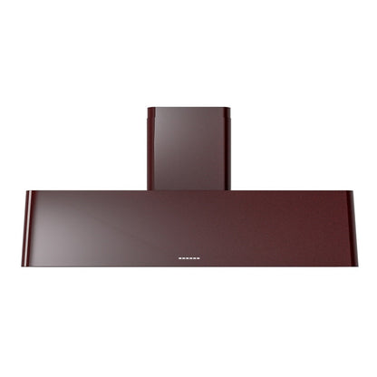 ILVE Nostalgie II 60-Inch Chimney Wall-Mount Ducted Range Hood, 850 CFM, Burgundy, UAG60BU