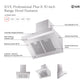 ILVE Professional Plus II 30-Inch Chimney Wall-Mount Ducted Range Hood, 600 CFM, Stainless Steel, UAGQ30SS
