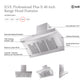 ILVE Professional Plus II 48-Inch Chimney Wall-Mount Ducted Range Hood, 600 CFM, Stainless Steel, UAGQ48SS