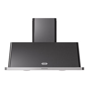 ILVE Majestic II 48-Inch Chimney Wall-Mount Ducted Range Hood, 850 CFM, Glossy Black, UAM120BK