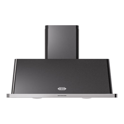 ILVE Majestic II 48-Inch Chimney Wall-Mount Ducted Range Hood, 850 CFM, Glossy Black, UAM120BK