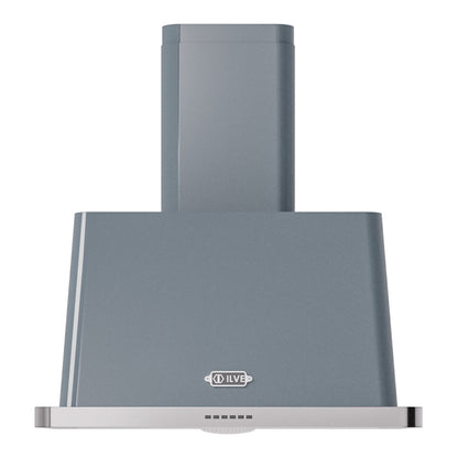 ILVE Majestic II 30-Inch Chimney Wall-Mount Ducted Range Hood, 600 CFM, Blue Grey, UAM76BG