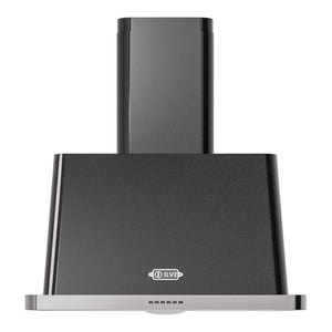 ILVE Majestic II 30-Inch Chimney Wall-Mount Ducted Range Hood, 600 CFM, Glossy Black, UAM76BK
