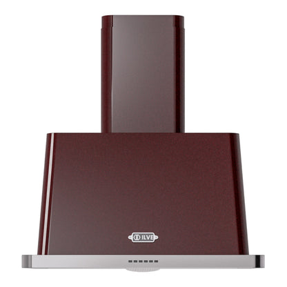 ILVE Majestic II 30-Inch Chimney Wall-Mount Ducted Range Hood, 600 CFM, Burgundy, UAM76BU