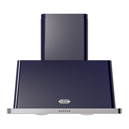 ILVE Majestic II 36-Inch Chimney Wall-Mount Ducted Range Hood, 600 CFM, Midnight Blue, UAM90MB