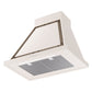 ILVE Nostalgie II Noblesse 30-Inch Canopy Wall-Mount Ducted Range Hood, 600 CFM, Antique White with Burnished Trim, UANB30AWB