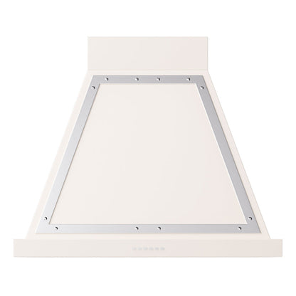 ILVE Nostalgie II Noblesse 30-Inch Canopy Wall-Mount Ducted Range Hood, 600 CFM, Antique White with Chrome Trim, UANB30AWC