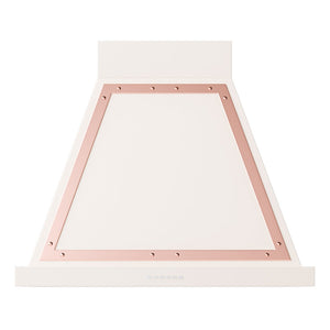ILVE Nostalgie II Noblesse 30-Inch Canopy Wall-Mount Ducted Range Hood, 600 CFM, Antique White with Copper Trim, UANB30AWP