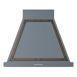 ILVE Nostalgie II Noblesse 30-Inch Canopy Wall-Mount Ducted Range Hood, 600 CFM, Blue Grey with Burnished Trim, UANB30BGB
