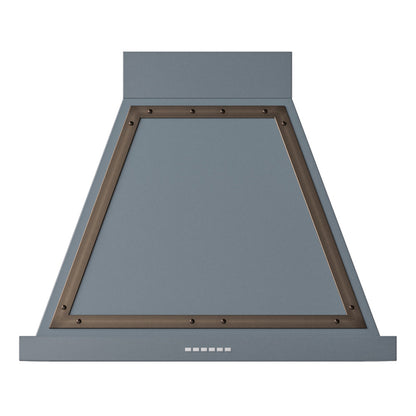 ILVE Nostalgie II Noblesse 30-Inch Canopy Wall-Mount Ducted Range Hood, 600 CFM, Blue Grey with Burnished Trim, UANB30BGB