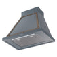 ILVE Nostalgie II Noblesse 30-Inch Canopy Wall-Mount Ducted Range Hood, 600 CFM, Blue Grey with Burnished Trim, UANB30BGB