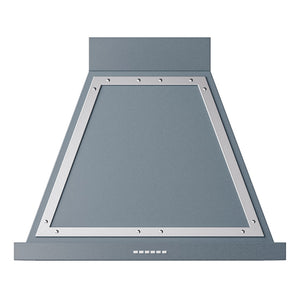 ILVE Nostalgie II Noblesse 30-Inch Canopy Wall-Mount Ducted Range Hood, 600 CFM, Blue Grey with Chrome Trim, UANB30BGC