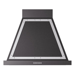 ILVE Nostalgie II Noblesse 30-Inch Canopy Wall-Mount Ducted Range Hood, 600 CFM, Glossy Black with Chrome Trim, UANB30BKC