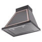 ILVE Nostalgie II Noblesse 30-Inch Canopy Wall-Mount Ducted Range Hood, 600 CFM, Glossy Black with Copper Trim, UANB30BKP
