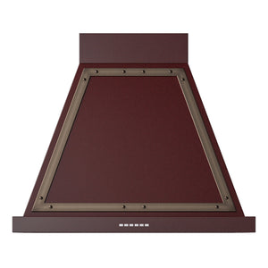 ILVE Nostalgie II Noblesse 30-Inch Canopy Wall-Mount Ducted Range Hood, 600 CFM, Burgundy with Burnished Trim, UANB30BUB