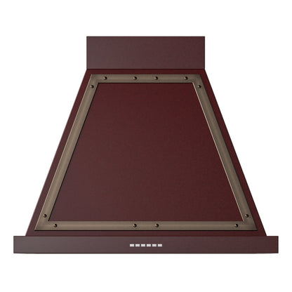 ILVE Nostalgie II Noblesse 30-Inch Canopy Wall-Mount Ducted Range Hood, 600 CFM, Burgundy with Burnished Trim, UANB30BUB