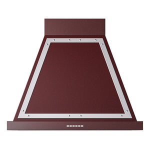 ILVE Nostalgie II Noblesse 30-Inch Canopy Wall-Mount Ducted Range Hood, 600 CFM, Burgundy with Chrome Trim, UANB30BUC
