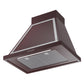 ILVE Nostalgie II Noblesse 30-Inch Canopy Wall-Mount Ducted Range Hood, 600 CFM, Burgundy with Chrome Trim, UANB30BUC