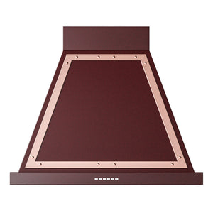 ILVE Nostalgie II Noblesse 30-Inch Canopy Wall-Mount Ducted Range Hood, 600 CFM, Burgundy with Copper Trim, UANB30BUP