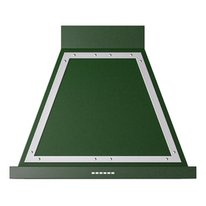 ILVE Nostalgie II Noblesse 30-Inch Canopy Wall-Mount Ducted Range Hood, 600 CFM, Emerald Green with Chrome Trim, UANB30EGC