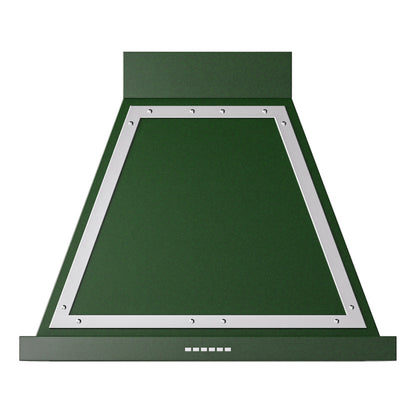 ILVE Nostalgie II Noblesse 30-Inch Canopy Wall-Mount Ducted Range Hood, 600 CFM, Emerald Green with Chrome Trim, UANB30EGC