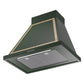 ILVE Nostalgie II Noblesse 30-Inch Canopy Wall-Mount Ducted Range Hood, 600 CFM, Emerald Green with Brass Trim, UANB30EGG