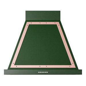 ILVE Nostalgie II Noblesse 30-Inch Canopy Wall-Mount Ducted Range Hood, 600 CFM, Emerald Green with Copper Trim, UANB30EGP