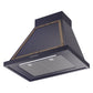 ILVE Nostalgie II Noblesse 30-Inch Canopy Wall-Mount Ducted Range Hood, 600 CFM, Midnight Blue with Burnished Trim, UANB30MBB