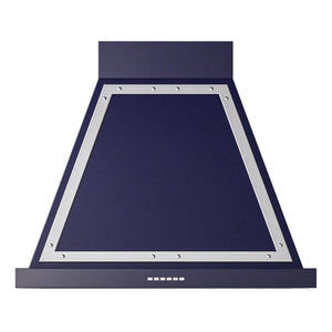 ILVE Nostalgie II Noblesse 30-Inch Canopy Wall-Mount Ducted Range Hood, 600 CFM, Midnight Blue with Chrome Trim, UANB30MBC